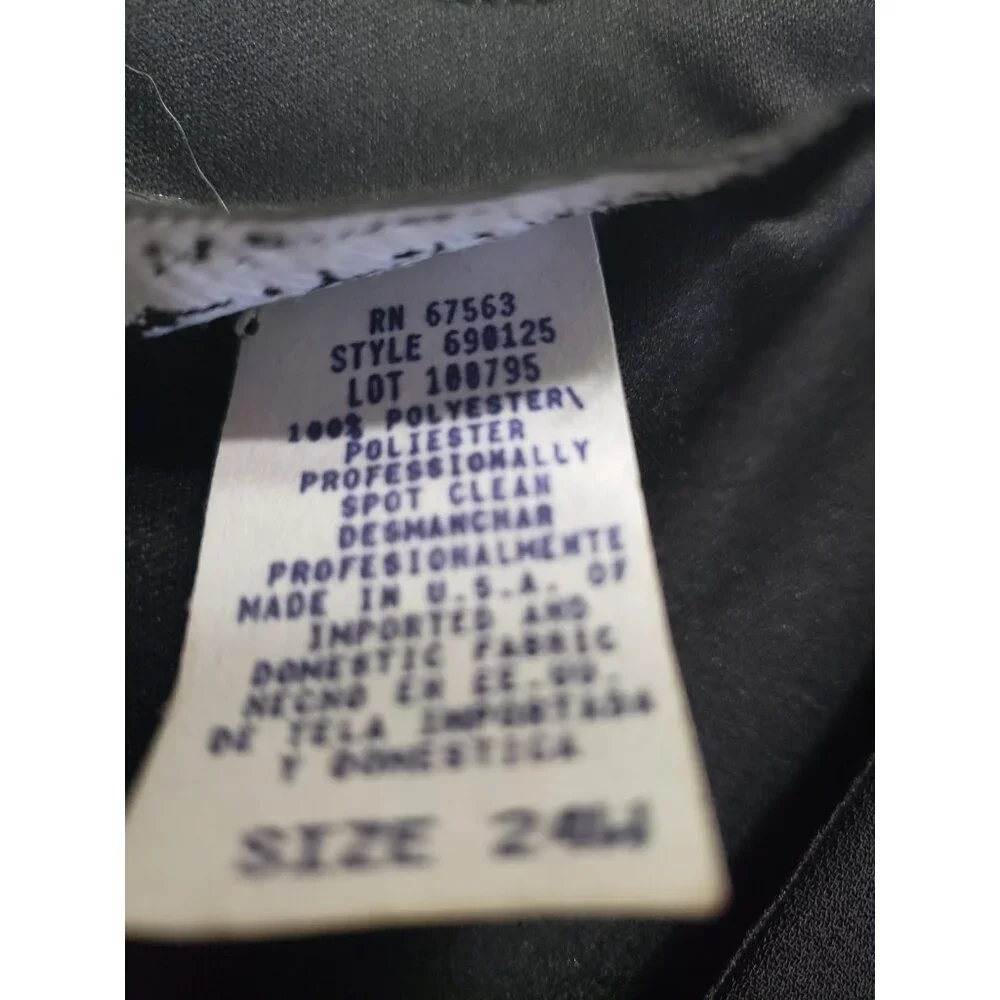 VTG S.L. Fashions Womens Plus 24W Midi Dress Black Beaded Popover Georgette NWT - Picture 6 of 7